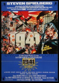 4g181 1941 German '79 Spielberg, art of John Belushi, Dan Aykroyd & cast by McMacken!