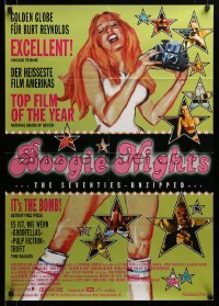 4g208 BOOGIE NIGHTS German '98 P.T. Anderson, Burt Reynolds, artwork of sexy Heather Graham!