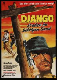 4g220 CJAMANGO German '69 cool art of cowboy Ivan Rassimov, spaghetti western!