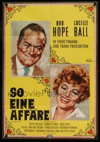 4g242 FACTS OF LIFE German '61 cool different Rolf Goetze art of Bob Hope & Lucille Ball!