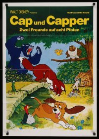 4g247 FOX & THE HOUND German '81 Disney, they were supposed to be enemies, different art!