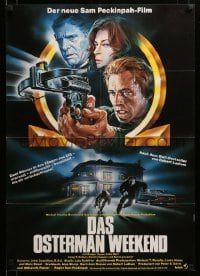 4g294 OSTERMAN WEEKEND German '83 typical Sam Peckinpah, Casaro art of Rutger Hauer w/crossbow!