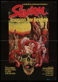 4g323 SQUIRM German '76 wild Drew Struzan horror art, it was the night of the crawling terror!