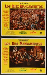 4g640 TEN COMMANDMENTS 2 Mexican LCs R60s by Cecil B. DeMille, Charlton Heston, Yul Brynner!