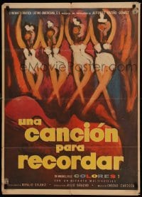 4g050 UNA CANCION PARA RECORDAR Mexican poster '60 Julio Bracho, violin and ballet dancer art!