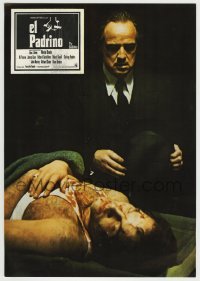 4g694 GODFATHER Spanish LC '72 great image of Marlon Brando, dead James Caan, mob classic!