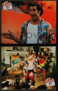 4g885 ACE VENTURA PET DETECTIVE 8 French LCs '94 Courtney Cox, wacky images of Jim Carrey!