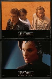 4g888 ATTACK OF THE CLONES 8 French LCs '02 Star Wars, Christensen & Natalie Portman!
