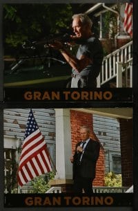 4g897 GRAN TORINO 8 French LCs '09 great images of cranky old man Clint Eastwood!