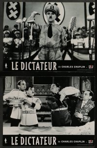 4g984 GREAT DICTATOR 4 French LCs R02 Charlie Chaplin directs and stars, wacky WWII comedy!