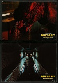 4g783 FORBIDDEN WORLD 4 German LCs '83 Roger Corman, creepy image of alien knock-off, Mutant!