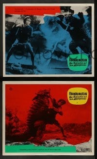 4g775 FRANKENSTEIN CONQUERS THE WORLD 5 German LCs '67 Toho, cool battling rubbery monster images!