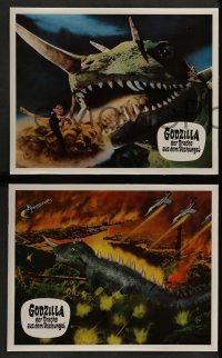 4g713 GAMERA VS. BARUGON 24 German LCs '67 rubbery monsters fight to the death!
