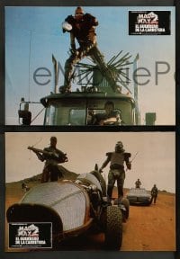 4g680 MAD MAX 2: THE ROAD WARRIOR 7 Spanish LCs '82 George Miller, Mel Gibson returns as Mad Max!