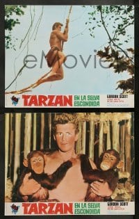 4g687 TARZAN'S HIDDEN JUNGLE 5 Spanish LCs R76 Gordon Scott, sexy Vera Miles, Zippy the chimp!