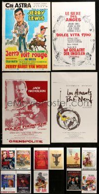 4h454 LOT OF 15 FORMERLY FOLDED BELGIAN POSTERS '70s-90s a variety of different movie images!