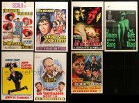 4h458 LOT OF 7 FORMERLY FOLDED BELGIAN POSTERS '60s-70s a variety of different movie images!
