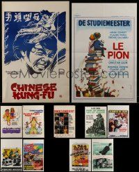 4h456 LOT OF 11 FORMERLY FOLDED BELGIAN POSTERS '60s-70s from a variety of different movies!