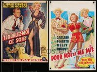 4h683 LOT OF 2 REPRODUCTION BELGIAN POSTERS '90s Don't Bother to Knock, For Me and My Gal!