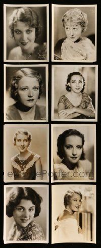 4h343 LOT OF 8 8X10 STILLS OF PRETTY FEMALE STARS '30s great head & shoulders portraits!