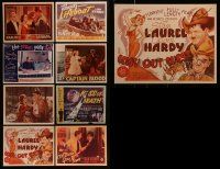4h275 LOT OF 9 REPRO LOBBY CARDS '80s Mummy, Laurel & Hardy Way Out West, Captain Blood & more!
