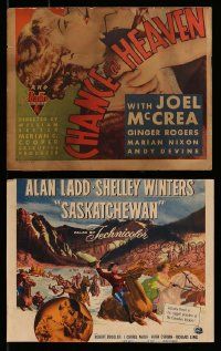 4h279 LOT OF 2 HEAVILY TRIMMED WINDOW CARDS '30s-50s Chance at Heaven & Saskatchewan!