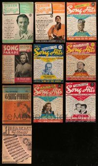 4h185 LOT OF 10 SONG MAGAZINES '40s-50s filled with music for a variety of different movies!