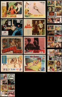 4h118 LOT OF 40 LOBBY CARDS '50s-70s great scenes from a variety of different movies!