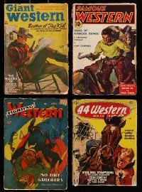 4h209 LOT OF 4 WESTERN PULP MAGAZINES '40s-50s great cowboy stories with cool cover art!