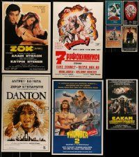 4h404 LOT OF 9 GREEK LOBBY CARDS '70s-90s great images from a variety of different movies!