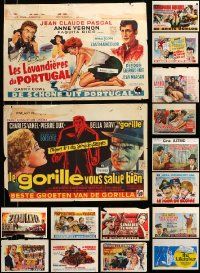 4h451 LOT OF 18 MOSTLY FORMERLY FOLDED BELGIAN POSTERS '60s-80s images from a variety of movies!
