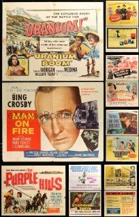 4h480 LOT OF 19 FORMERLY FOLDED HALF-SHEETS '50s-60s images from a variety of different movies!