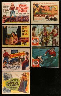 4h136 LOT OF 7 WESTERN LOBBY CARDS '40s-50s great images from a variety of cowboy movies!