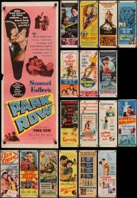4h499 LOT OF 19 UNFOLDED AND FORMERLY FOLDED 1950S INSERTS '50s a variety of movie images!