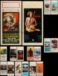 4h470 LOT OF 17 MOSTLY FORMERLY FOLDED ITALIAN LOCANDINAS '60s-80s from a variety of movies!