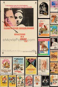 4h055 LOT OF 53 FOLDED ONE-SHEETS '60s-70s great images from a variety of different movies!