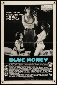 4j090 BLUE MONEY 1sh '72 Alain Patrick, Barbara Mills, would you perform for $1,000?