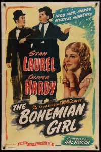 4j096 BOHEMIAN GIRL 1sh R47 Hal Roach, Stan Laurel & Oliver Hardy with Mae Busch!