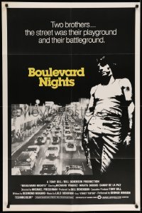 4j100 BOULEVARD NIGHTS int'l 1sh '79 great image of Hispanic gang member, cars on strip!