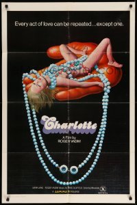 4j142 CHARLOTTE 1sh '75 La Jeune fille Assassinee, Roger Vadim, bizarre sexy artwork!