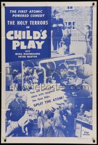 4j147 CHILD'S PLAY 1sh '57 Mona Washbourne, the Quiz Kids split the atom!