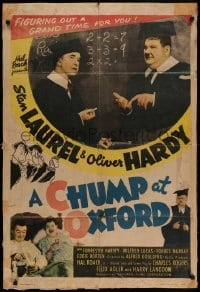 4j150 CHUMP AT OXFORD 1sh R46 great images of Laurel & Hardy in dunce caps & caps and gown!