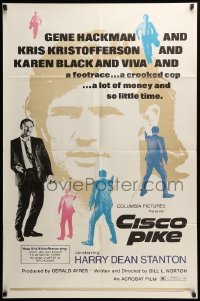4j152 CISCO PIKE 1sh '71 Kris Kristofferson's first, Karen Black, Gene Hackman is a crooked cop!