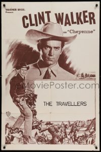 4j161 CLINT WALKER 1sh '50s as Cheyenne, cowboy western images, The Travellers!