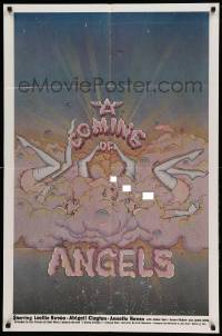 4j170 COMING OF ANGELS 1sh '77 Leslie Bovee, Jamie Gillis, unusual sexy artwork!