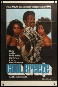 4j179 COOL BREEZE teaser 1sh '72 Rasulala hit the Man for $3 million, right where it hurts!