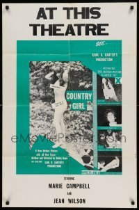 4j185 COUNTRY GIRL 23x35 special poster '68 sexy Marie Campbell isn't wearing underwear!