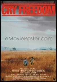 4j200 CRY FREEDOM int'l 1sh '87 Kevin Kline, Denzel Washington, directed by Richard Attenborough!
