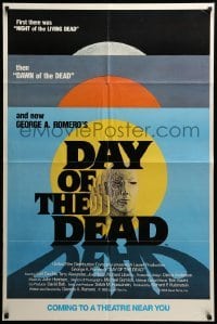 4j214 DAY OF THE DEAD advance 1sh '85 George Romero's Night of the Living Dead zombie horror sequel!