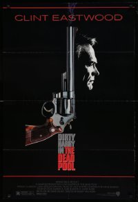 4j221 DEAD POOL 1sh '88 Clint Eastwood as tough cop Dirty Harry, cool gun image!
